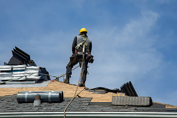 Professional Gutter Installation technician working in Scarsdale, NY